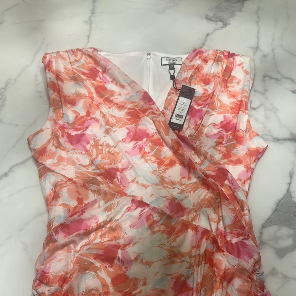 BCBG Vibrant Pink and Orange Mini Dress - Picture 4 of 15